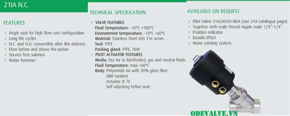 van y xiên khí nén